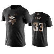 Wholesale Cheap Vikings #33 Dalvin Cook Black NFL Black Golden 100th Season T-Shirts