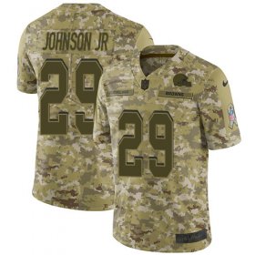 Wholesale Cheap Nike Browns #29 Duke Johnson Jr Camo Youth Stitched NFL Limited 2018 Salute to Service Jersey