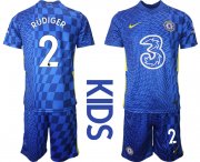 Wholesale Cheap Youth 2021-2022 Club Chelsea FC home blue 2 Nike Soccer Jerseys
