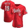Wholesale Cheap Cincinnati Reds #19 Joey Votto Men's Nike Scarlet Authentic Alternate Player MLB Jersey