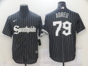 Wholesale Cheap Men's Chicago White Sox #79 Jose Abreu Black 2021 City Connect Stitched MLB Cool Base Nike Jersey