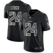 Wholesale Cheap Nike Raiders #24 Marshawn Lynch Black Men's Stitched NFL Limited Rush Impact Jersey