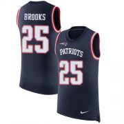 Wholesale Cheap Nike Patriots #25 Terrence Brooks Navy Blue Team Color Men's Stitched NFL Limited Rush Tank Top Jersey