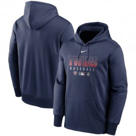 Wholesale Cheap Men\'s Minnesota Twins Nike Navy Authentic Collection Therma Performance Pullover Hoodie
