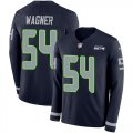 Wholesale Cheap Nike Seahawks #54 Bobby Wagner Steel Blue Team Color Men's Stitched NFL Limited Therma Long Sleeve Jersey