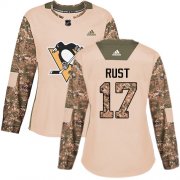 Wholesale Cheap Adidas Penguins #17 Bryan Rust Camo Authentic 2017 Veterans Day Women's Stitched NHL Jersey