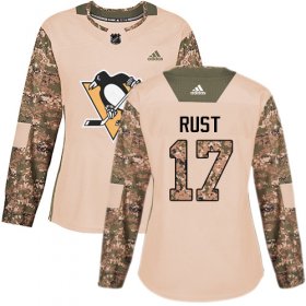 Wholesale Cheap Adidas Penguins #17 Bryan Rust Camo Authentic 2017 Veterans Day Women\'s Stitched NHL Jersey