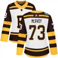 Wholesale Cheap Adidas Bruins #73 Charlie McAvoy White Authentic 2019 Winter Classic Women's Stitched NHL Jersey
