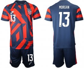Wholesale Cheap Men 2020-2021 National team United States away 13 blue Nike Soccer Jerseys
