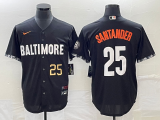 Wholesale Cheap Men's Baltimore Orioles #25 Anthony Santander Number Black 2023 City Connect Cool Base Stitched Jersey