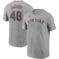 Wholesale Cheap New York Mets #48 Jacob deGrom Nike Name & Number T-Shirt Gray
