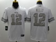 Wholesale Cheap Nike Bills #12 Jim Kelly White Men's Stitched NFL Limited Platinum Jersey