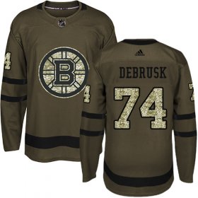 Wholesale Cheap Adidas Bruins #74 Jake DeBrusk Green Salute to Service Stitched NHL Jersey