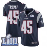 Wholesale Cheap Nike Patriots #45 Donald Trump Navy Blue Team Color Super Bowl LIII Bound Men's Stitched NFL Vapor Untouchable Limited Jersey