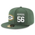 Wholesale Cheap Green Bay Packers #56 Julius Peppers Snapback Cap NFL Player Green with White Number Stitched Hat