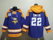 Wholesale Cheap Men's Minnesota Vikings #22 Harrison Smith Purple Yellow Ageless Must-Have Lace-Up Pullover Hoodie