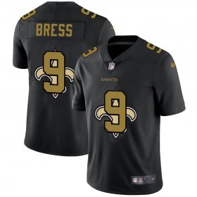 Wholesale Cheap New Orleans Saints #9 Drew Brees Men\'s Nike Team Logo Dual Overlap Limited NFL Jersey Black