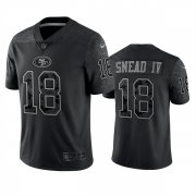 Wholesale Cheap Men's San Francisco 49ers #18 Willie Snead IV Black Reflective Limited Stitched Football Jersey