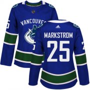 Wholesale Cheap Adidas Canucks #25 Jacob Markstrom Blue Home Authentic Women's Stitched NHL Jersey