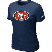 Wholesale Cheap Women's Nike San Francisco 49ers Logo NFL T-Shirt Dark Blue