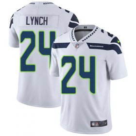 Wholesale Cheap Nike Seahawks #24 Marshawn Lynch White Men\'s Stitched NFL Vapor Untouchable Limited Jersey