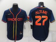 Wholesale Cheap Men's Houston Astros #27 Jose Altuve 2022 Navy City Connect Cool Base Stitched Jersey