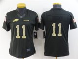Wholesale Cheap Women's Philadelphia Eagles #11 A. J. Brown Black Salute To Service Stitched Football Jersey(Run Small)