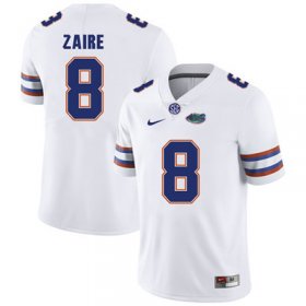 Wholesale Cheap Florida Gators White #8 Malik Zaire Football Player Performance Jersey