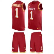Wholesale Cheap Nike Chiefs #1 Leon Sandcastle Red Team Color Men's Stitched NFL Limited Tank Top Suit Jersey