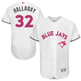 Wholesale Cheap Blue Jays #32 Roy Halladay White Flexbase Authentic Collection Mother\'s Day Stitched MLB Jersey