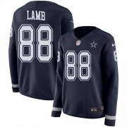 Wholesale Cheap Nike Cowboys #88 CeeDee Lamb Navy Blue Team Color Women's Stitched NFL Limited Therma Long Sleeve Jersey