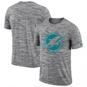 Wholesale Cheap Men's Miami Dolphins Nike Heathered Black Sideline Legend Velocity Travel Performance T-Shirt
