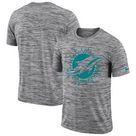 Wholesale Cheap Men\'s Miami Dolphins Nike Heathered Black Sideline Legend Velocity Travel Performance T-Shirt