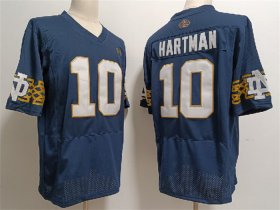 Cheap Men\'s Notre Dame Fighting Irish #10 Sam Hartman Navy With Name Limited Stitched Jersey