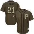 Wholesale Cheap Pirates #21 Roberto Clemente Green Salute to Service Stitched MLB Jersey