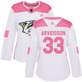 Wholesale Cheap Adidas Predators #33 Viktor Arvidsson White/Pink Authentic Fashion Women\'s Stitched NHL Jersey