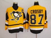 Wholesale Cheap Penguins #87 Sidney Crosby Stitched Yellow Mitchell&Ness NHL Jersey