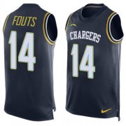 Wholesale Cheap Nike Chargers #14 Dan Fouts Navy Blue Team Color Men's Stitched NFL Limited Tank Top Jersey
