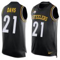 Wholesale Cheap Nike Steelers #21 Sean Davis Black Team Color Men's Stitched NFL Limited Tank Top Jersey