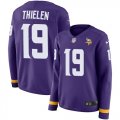 Wholesale Cheap Nike Vikings #19 Adam Thielen Purple Team Color Women's Stitched NFL Limited Therma Long Sleeve Jersey