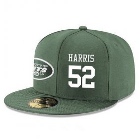 Wholesale Cheap New York Jets #52 David Harris Snapback Cap NFL Player Green with White Number Stitched Hat