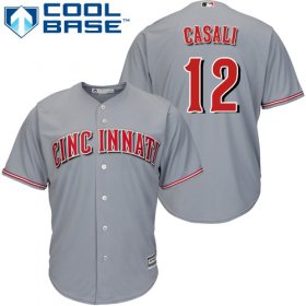 Wholesale Cheap Reds #12 Curt Casali Grey New Cool Base Stitched Youth MLB Jersey