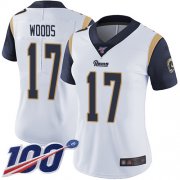 Wholesale Cheap Nike Rams #17 Robert Woods White Women's Stitched NFL 100th Season Vapor Limited Jersey