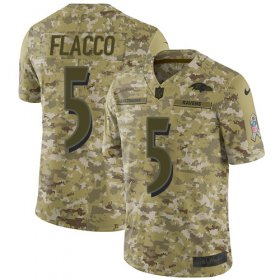 Wholesale Cheap Nike Ravens #5 Joe Flacco Camo Men\'s Stitched NFL Limited 2018 Salute To Service Jersey