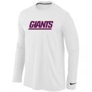 Wholesale Cheap Nike New York Giants Authentic Logo Long Sleeve T-Shirt White