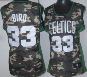 Wholesale Cheap Boston Celtics #33 Larry Bird Camo Fashion Womens Jersey