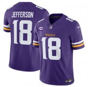 Wholesale Cheap Men's Minnesota Vikings #18 Justin Jefferson Purple 2023 F.U.S.E. With 1-Star C Patch Vapor Untouchable Limited Football Stitched Jersey