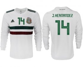 Wholesale Cheap Mexico #14 J.Hernandez Away Long Sleeves Soccer Country Jersey
