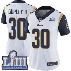 Wholesale Cheap Nike Rams #30 Todd Gurley II White Super Bowl LIII Bound Women\'s Stitched NFL Vapor Untouchable Limited Jersey
