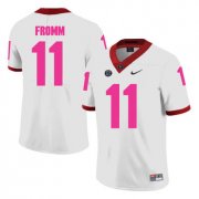 Wholesale Cheap Georgia Bulldogs 11 Jake Fromm White Breast Cancer Awareness College Football Jersey